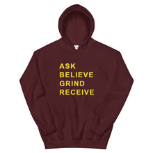 Load image into Gallery viewer, ASK BELIEVE Unisex Hoodie (Gold Print)