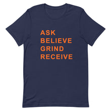 Load image into Gallery viewer, ASK BELIEVE Unisex Tee (Orange Print)