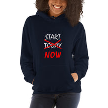 Load image into Gallery viewer, START NOW Unisex Hoodie (White/Red Print)