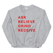 Load image into Gallery viewer, ASK BELIEVE Unisex Sweatshirt (Red print)