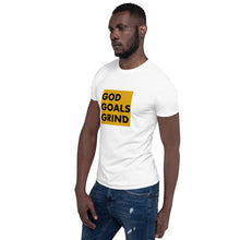 Load image into Gallery viewer, GOD GOALS GRIND Unisex Tee (Black Print/Mustard Box)