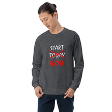 Load image into Gallery viewer, START NOW Unisex Sweatshirt (White/Red Print)