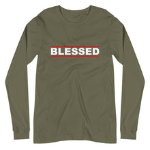 Load image into Gallery viewer, BLESSED Unisex Long Sleeve Tee (White Print)