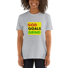 Load image into Gallery viewer, GOD GOALS GRIND Unisex Tee (Red/Black/Green Print)