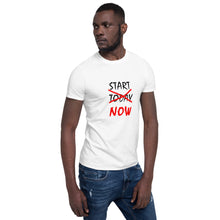 Load image into Gallery viewer, START NOW Unisex Tee (Black/Red Print)