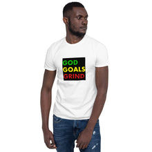 Load image into Gallery viewer, GOD GOALS GRIND Unisex Tee (Green/Yellow/Red Print)