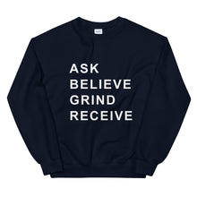 Load image into Gallery viewer, ASK BELIEVE Unisex Sweatshirt (White print)