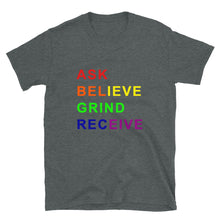 Load image into Gallery viewer, ASK BELIEVE Unisex Tee (Rainbow Print)