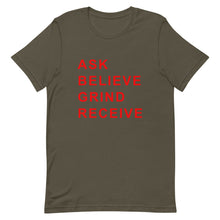 Load image into Gallery viewer, ASK BELIEVE Unisex Tee (Red Print)