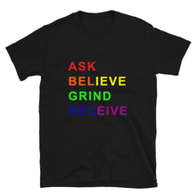 Load image into Gallery viewer, ASK BELIEVE Unisex Tee (Rainbow Print)
