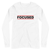 Load image into Gallery viewer, FOCUSED Unisex Long Sleeve Tee (Black Print)