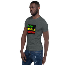 Load image into Gallery viewer, GOD GOALS GRIND Unisex Tee (Green/Yellow/Red Print)