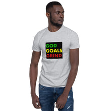 Load image into Gallery viewer, GOD GOALS GRIND Unisex Tee (Green/Yellow/Red Print)