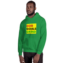 Load image into Gallery viewer, GOD GOALS GRIND Unisex Hoodie (Red, Black, Green Print)