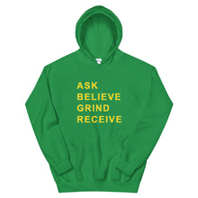 Load image into Gallery viewer, ASK BELIEVE Unisex Hoodie (Gold Print)