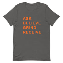 Load image into Gallery viewer, ASK BELIEVE Unisex Tee (Orange Print)