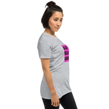 Load image into Gallery viewer, GOD GOALS GRIND Unisex Tee (Black Print/Fuchsia Pink Box)