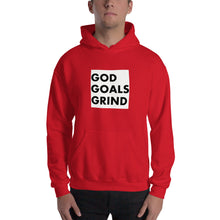 Load image into Gallery viewer, GOD GOALS GRIND Unisex Hoodie (Black Print/White Box)