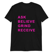 Load image into Gallery viewer, ASK BELIEVE Unisex Tee (Pink Print)
