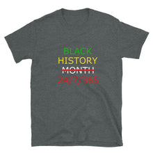 Load image into Gallery viewer, Black History 24/7/365 Unisex Tee (Multi w/White Print)