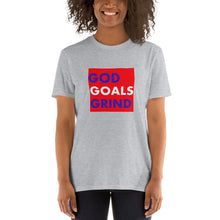 Load image into Gallery viewer, GOD GOALS GRIND Unisex Tee (Red/White/Blue Print)