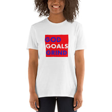 Load image into Gallery viewer, GOD GOALS GRIND Unisex Tee (Red/White/Blue Print)