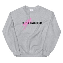 Load image into Gallery viewer, F*CK CANCER - BC Awareness Unisex Sweatshirt (Black Print)