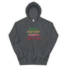Load image into Gallery viewer, Black History 24/7/365 Unisex Hoodie (Multi w/White Print)