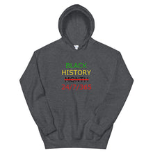 Load image into Gallery viewer, Black History 24/7/365 Unisex Hoodie (Multi w/Black Print)