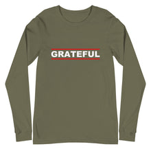 Load image into Gallery viewer, GRATEFUL Unisex Long Sleeve Tee (White Print)