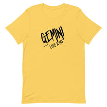 Load image into Gallery viewer, GEMINI LIKE A MF Unisex Tee (Black Print)
