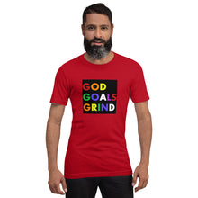 Load image into Gallery viewer, GOD GOALS GRIND Unisex Tee (Rainbow Print/Black Box)