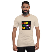 Load image into Gallery viewer, GOD GOALS GRIND Unisex Tee (Rainbow Print/Black Box)