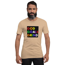Load image into Gallery viewer, GOD GOALS GRIND Unisex Tee (Rainbow Print/Black Box)