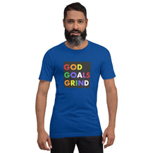 Load image into Gallery viewer, GOD GOALS GRIND Unisex Tee (Rainbow Print/Black Box)