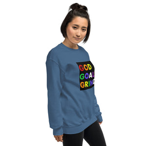 GOD GOALS GRIND Unisex Sweatshirt (Rainbow Print/Black Box)