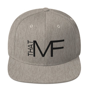 That MF Logo Snapback Hat (Black Embroidery)