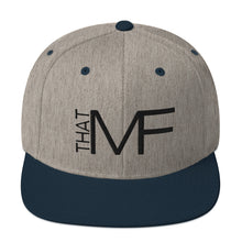 Load image into Gallery viewer, That MF Logo Snapback Hat (Black Embroidery)
