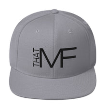 Load image into Gallery viewer, That MF Logo Snapback Hat (Black Embroidery)
