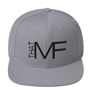 That MF Logo Snapback Hat (Black Embroidery)