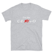 Load image into Gallery viewer, C-E-MF&#39;n-O Unisex Tee (White/Red Print)
