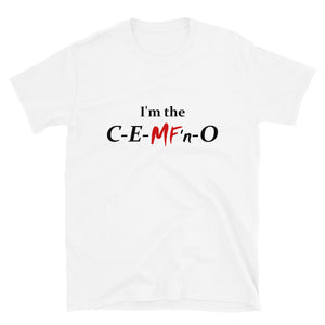 C-E-MF'n-O Unisex Tee (Black/Red Print)