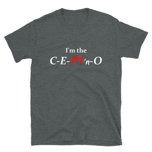 C-E-MF'n-O Unisex Tee (White/Red Print)