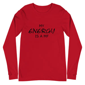 MY ENERGY/MF Unisex Long Sleeve Tee (Black Print)