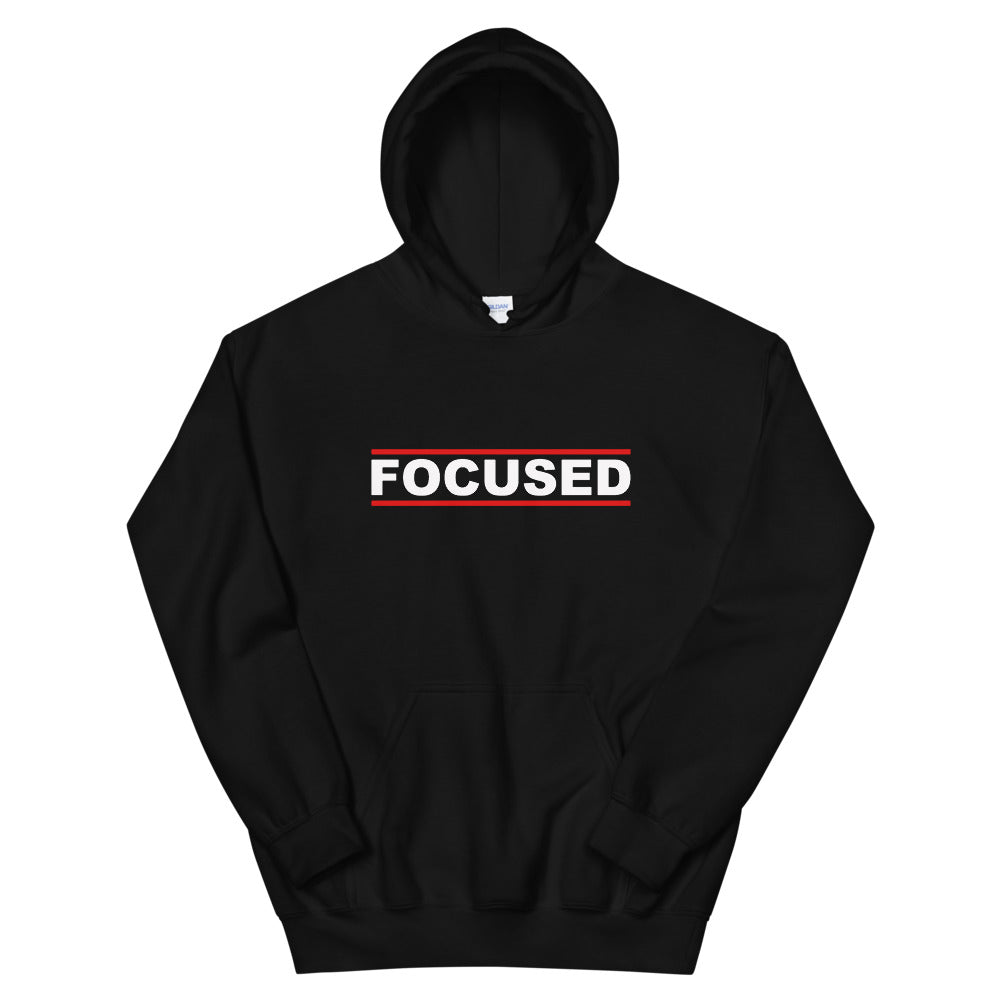 FOCUSED Unisex Hoodie (White Print)