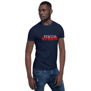 Finish STRONG Unisex Tee (White/Red Print)