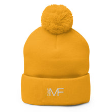 Load image into Gallery viewer, That MF Logo Pom-Pom Beanie (White Stitch)
