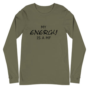 MY ENERGY/MF Unisex Long Sleeve Tee (Black Print)