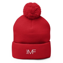 Load image into Gallery viewer, That MF Logo Pom-Pom Beanie (White Stitch)
