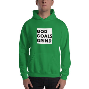 GOD GOALS GRIND Unisex Hoodie (Black Print/White Box)